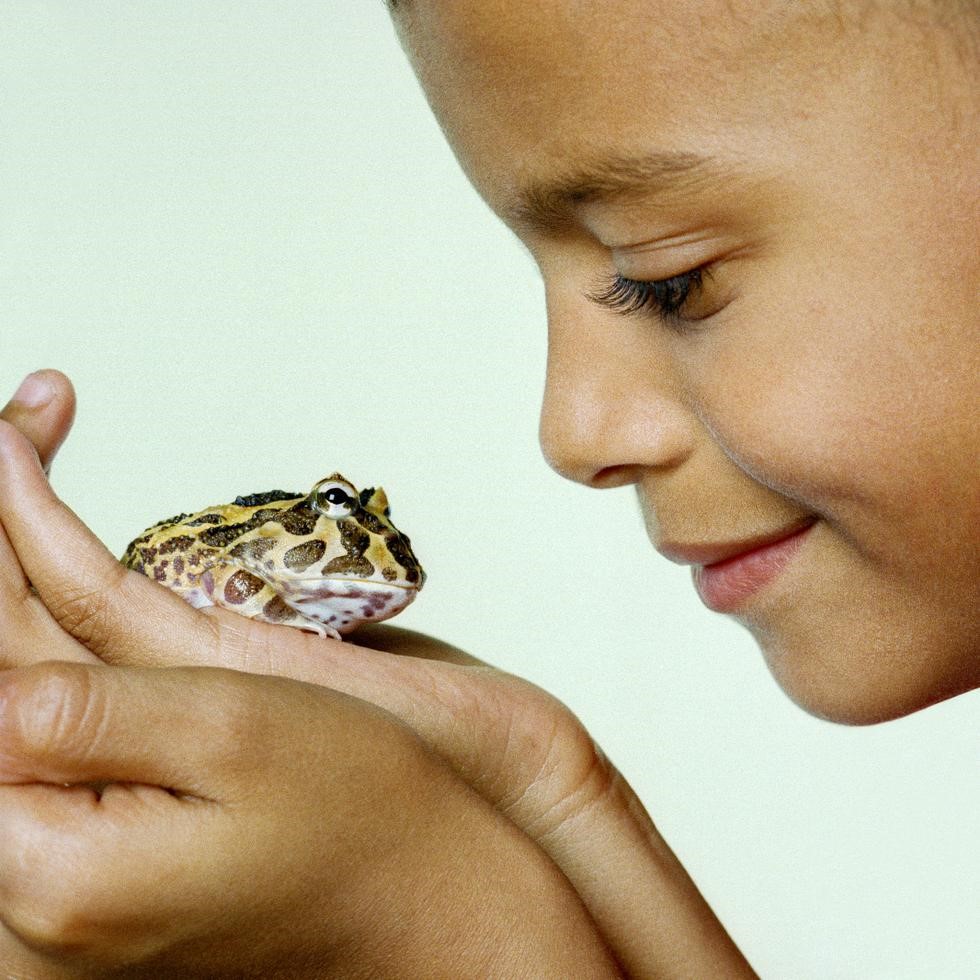 Girl with frog